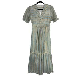 Maijie dress striped short sleeve ladder stitched